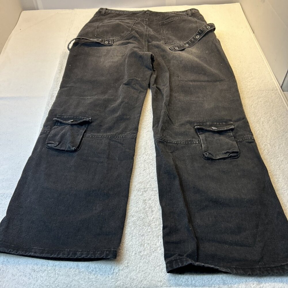 Men Vintage Hip-hop Skateboard Jeans Loose Straight Pockets Denim Pants - Picture 10 of 10
